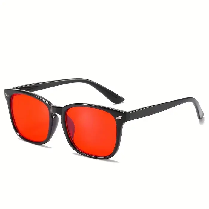 Lunettes classiques anti-lumière bleue pour hommes et femmes, verres rouges, carrés, meilleur sommei