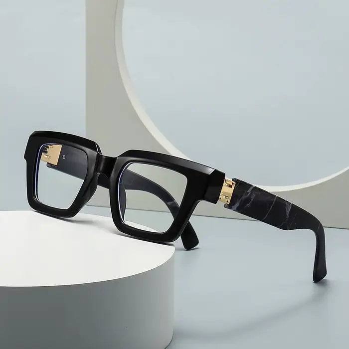 Mode grand cadre gelée myopie lunettes femmes 2025 marque de luxe carré noir lunettes couleur d'encr