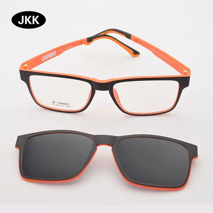 Ultem-Monture de lunettes pour hommes avec clip magnétique polarisé