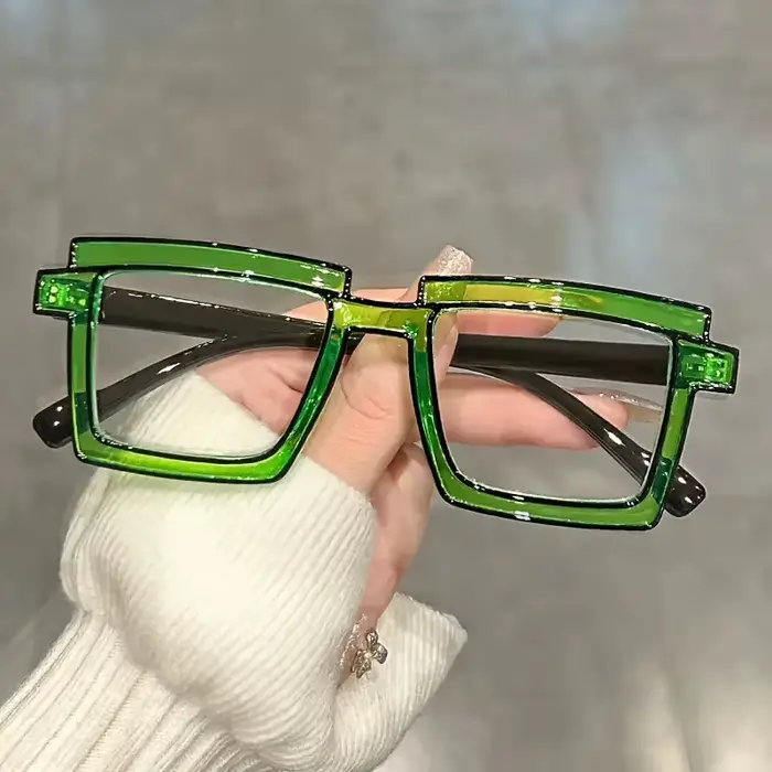Lunettes carrées à lentilles transparentes pour hommes et femmes, œil brillant, bonbons d'anime, cos