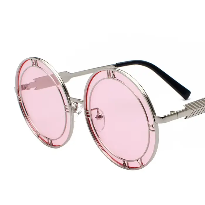 Lunettes de soleil rondes de styliste pour femmes et hommes, marque de luxe élégante, unisexe, Punk,