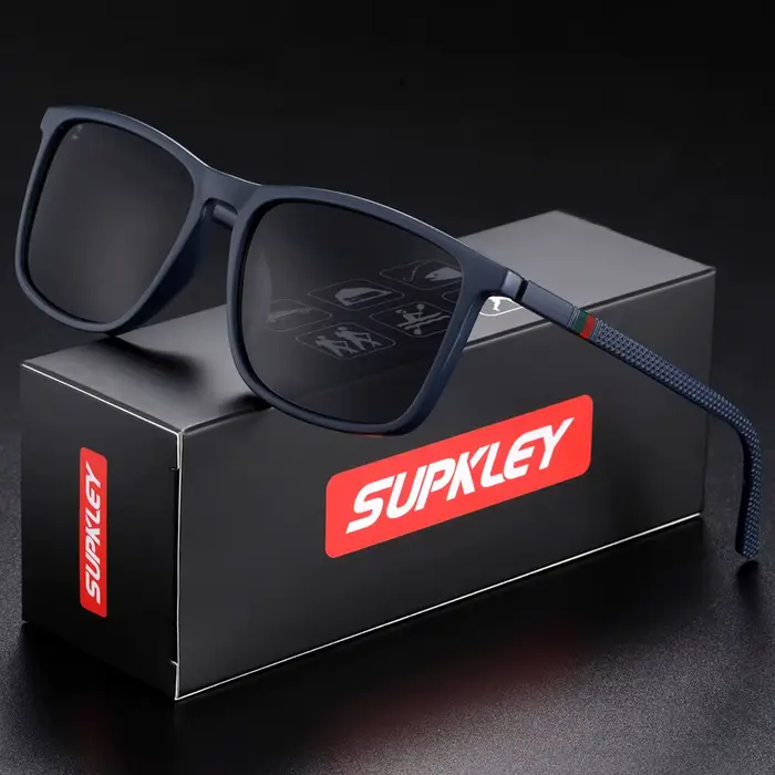 SUPKLEY Sport Lunettes De Soleil pour Hommes Polarisées Confortable Porter Carré Lunettes de Soleil 