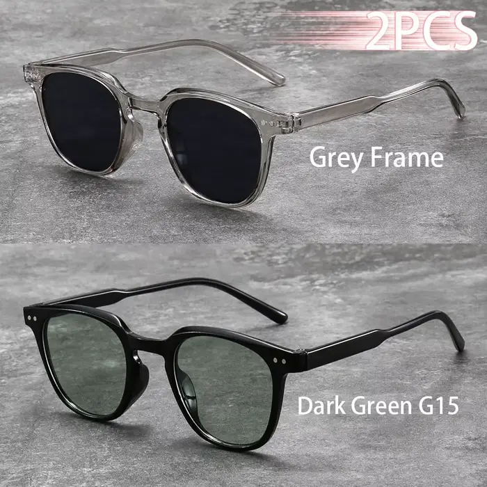 2 Paires de Lunettes de Soleil Unisexe Rondes et Tendance avec Verres Rose Dégradé, Décoration Métal