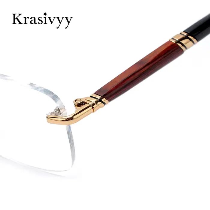 Krasivyy monture de lunettes en bois sans