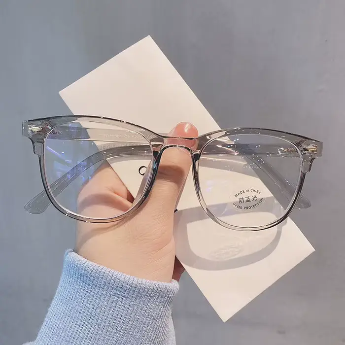 Monture de lunettes d'ordinateur transparente tendance pour femmes et hommes, lunettes anti-lumière 