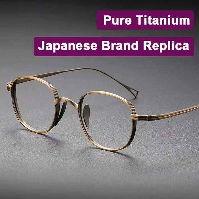 Réplique de marque japonaise en titane pur, lunettes de luxe pour femmes et hommes, rétro, Ultra lég
