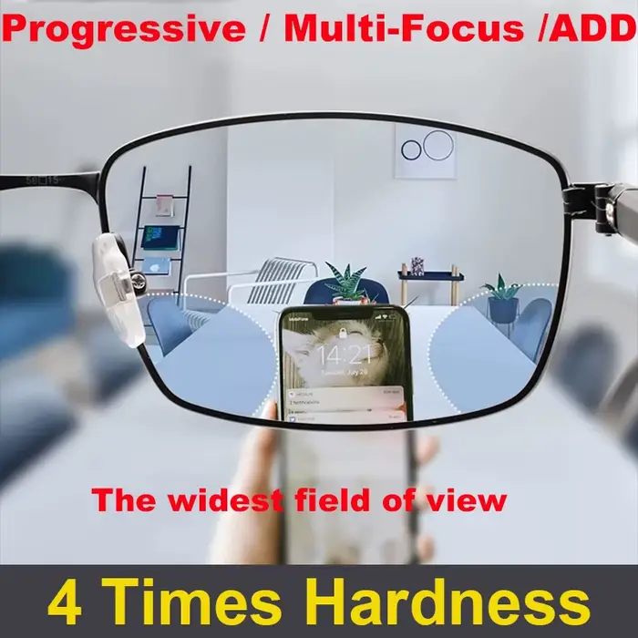 Lentille progressive de Prescription multi-focus sur le terrain le plus large 2025, voir de loin et 