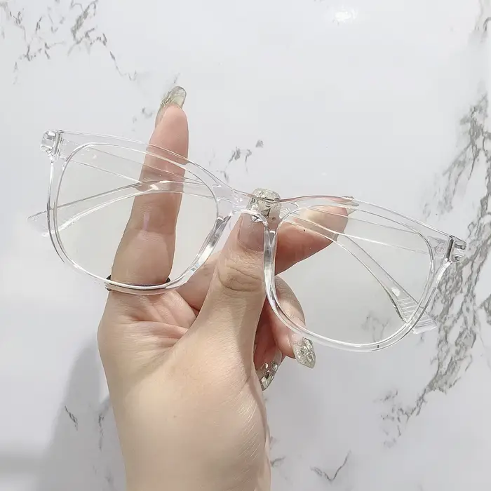 Lunettes d'ordinateur transparentes, monture carrée Anti-lumière bleue pour femmes et hommes, lunett