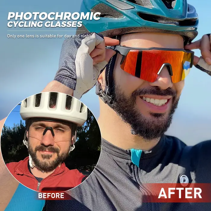 Kapvoe-Lunettes de soleil photochromiques de cyclisme pour hommes et femmes