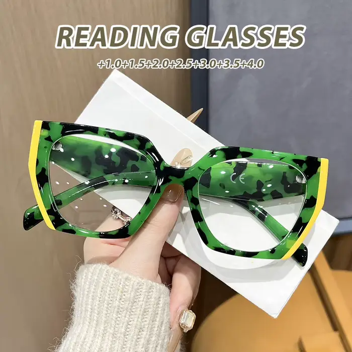 Lunettes de lecture à grande monture colorée Oyalie à motifs uniques