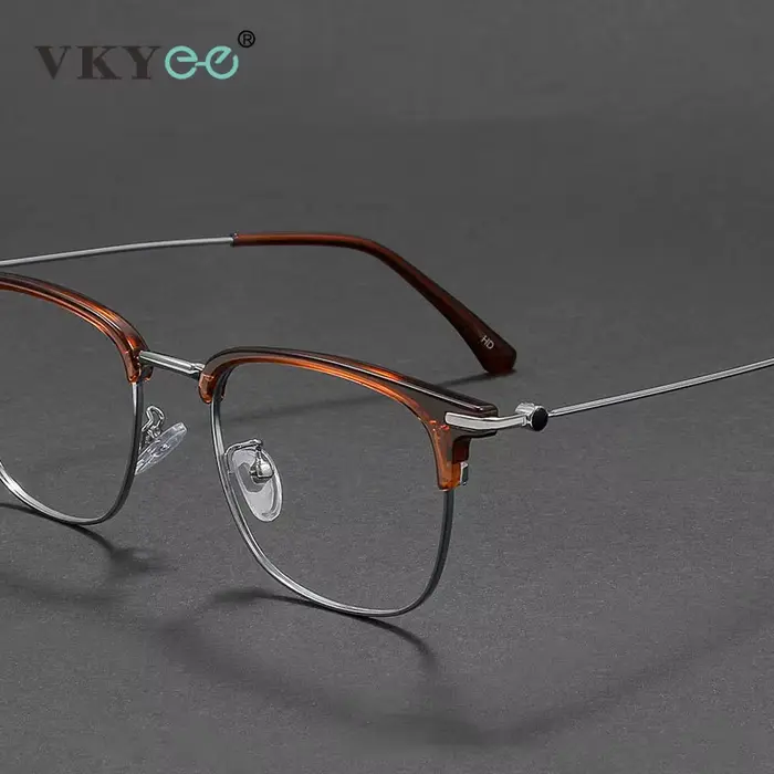 VICKY mode Vintage sarcelle pur titane lunettes hommes et femmes ordinateur bleu blocage myopie personnalisable Prescription D8060