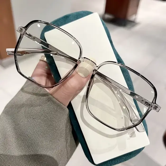 Mn-Lunettes transparentes à monture carrée pour femmes, lunettes anti-lumière bleue, lunettes d'ordi