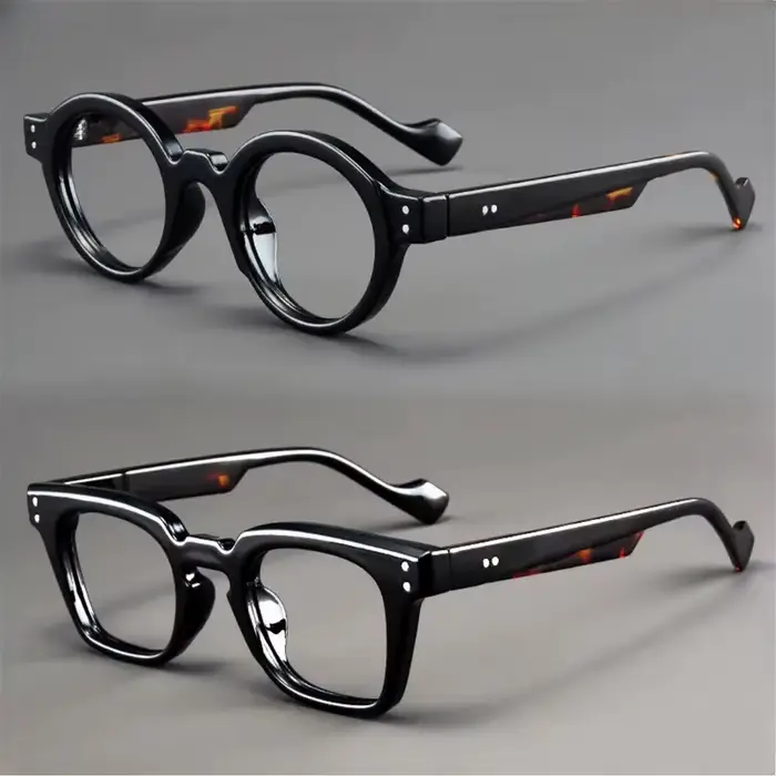 Un ensemble de 2 lunettes de lecture rondes et carrées vintage, adaptées aux hommes et aux femmes, c