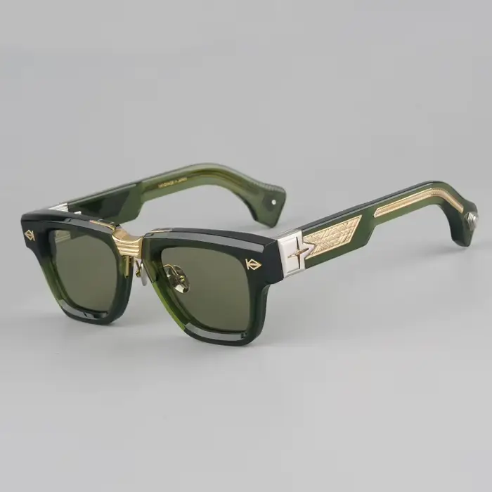 Lunettes de soleil carrées en acétate épais et lourd, de luxe, pour hommes, style classique vintage,