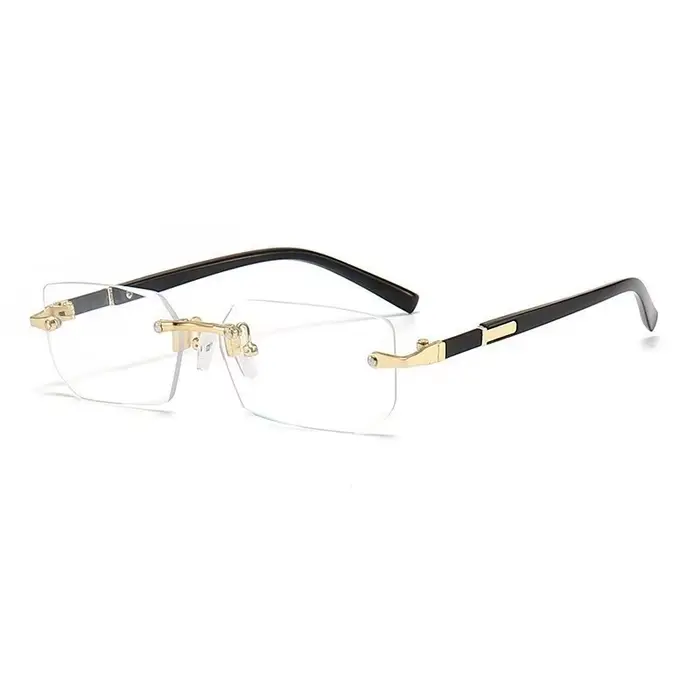 Lunettes de soleil rétro pour hommes, de marque, design tendance, sans monture, verres taillés, lune