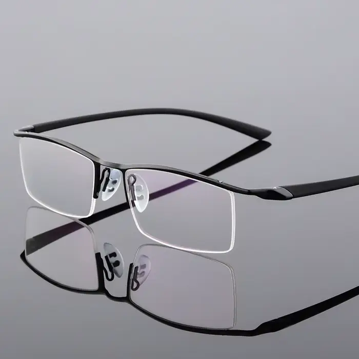 Browline – lunettes en métal à demi-bord pour hommes, monture optique Cool, à la mode, monture de Pr