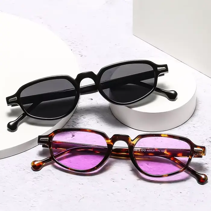 SHAUNA Ins mode populaire petit œil de chat femmes lunettes de soleil rétro clair océan lentille nuances UV400 hommes
