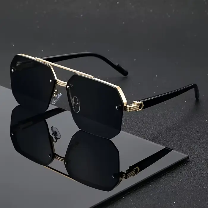 Lunettes de mode tendance pour hommes à double pont et monture carrée