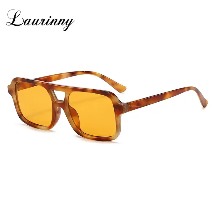 Lunettes de soleil carrées en écaille de tortue pour hommes et femmes