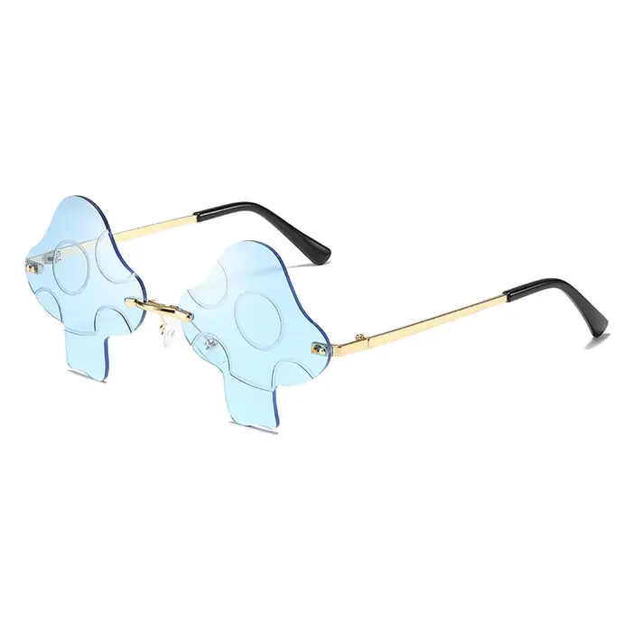 Lunettes de soleil sans monture en forme de champignon, nouveauté pour Halloween, fête, cosplay, lun