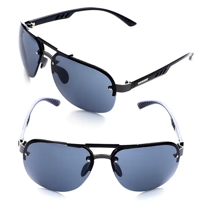 2023 nouvelles lunettes de soleil UV 400 Vintage Punk sans monture Rectangle hommes