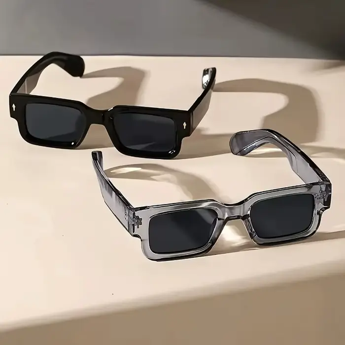 Lunettes de soleil carrées rétro unisexes