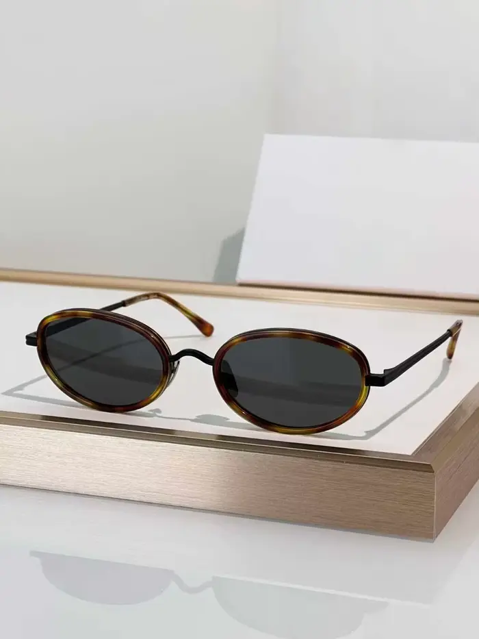 VVL VS544 lunettes de soleil cadre ovale en métal propre UV400 mode rétro 3A + emballage d'origine d