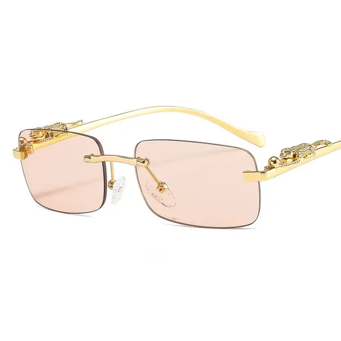 Lunettes de soleil carrées sans monture pour hommes et femmes