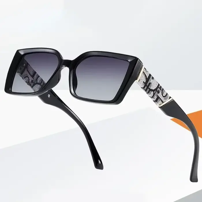ChimBrand Designer Lunettes de soleil carrées pour femmes, Lunettes d'extérieur, Lettre, Lunettes de