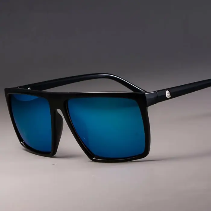Lunettes de soleil à grande monture carrée pour hommes et femmes, nouvelle mode de haute qualité, rétro, tête de crâne, Film couleur, 2021