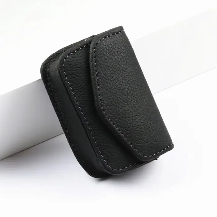 Étui à lunettes en cuir PU portable, boîte de rangement pour lunettes pliantes portables classiques,