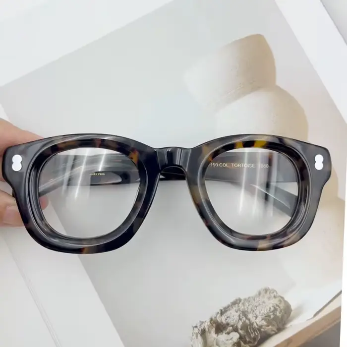 2025 lunettes cadre hommes haute qualité épais acétate carré marque à la main femmes Prescription lu