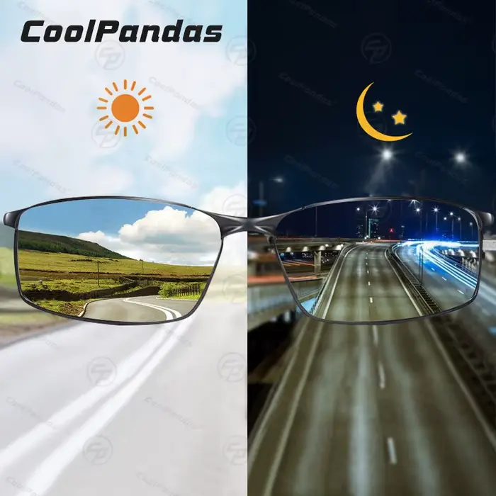 Cooldarer-Lunettes de soleil polarisées photochromiques pour hommes et femmes, classiques, carrées, 