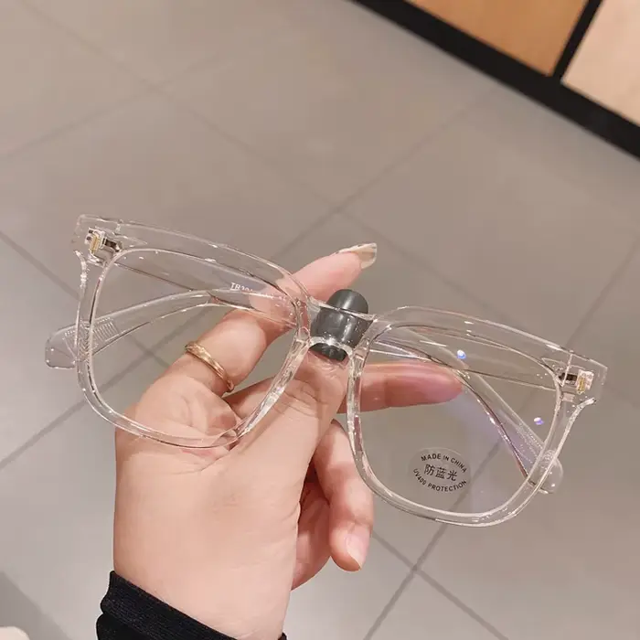 Monture de lunettes transparente pour ordinateur, anti-lumière bleue, carrée, pour femmes et hommes,