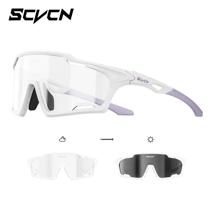 Lunettes de cyclisme et de montagne photochromiques SCVCN unisexes, élégantes, pour les sports de pl