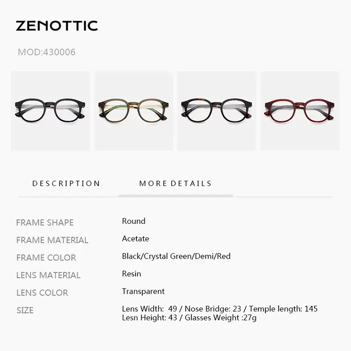 Lunettes carrées en acétate pour hommes et femmes
