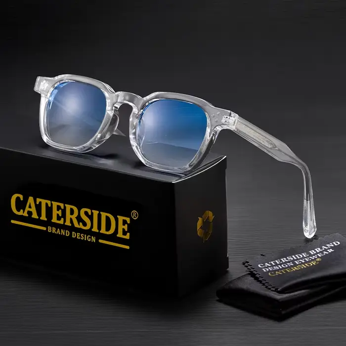 CATERSIDE Nouvelles Lunettes de Soleil Carrées Tendance Style Punk pour Hommes, Design Personnalisé,