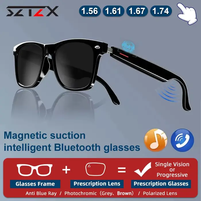 SZTZX hommes Bluetooth myopie intelligente lunettes de Prescription appel musique contrôle