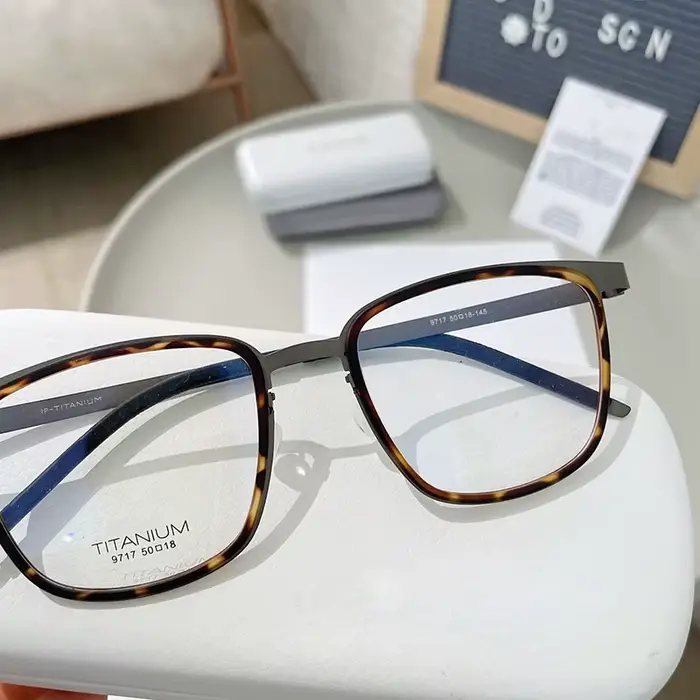 Danemark Designer Réplique Rétro Carré Pur Titane Cadres Acétate Anneau Lunettes Homme Femme Sans Vi