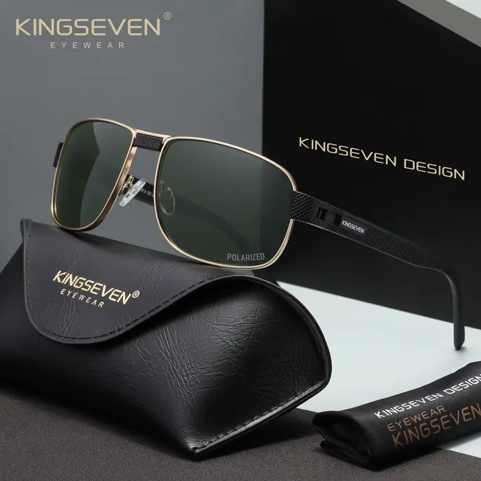 KINGSEVEN hommes lunettes de soleil polarisées UV400 mode grand cadre Vintage rétro classique lunett