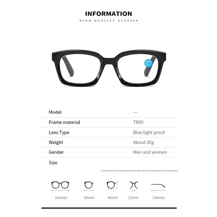 Lunettes de lecture anti-lumière bleue HD pour hommes et femmes
