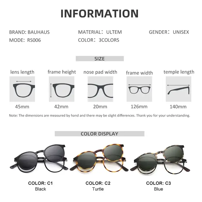 Lunettes de soleil polarisées à clip magnétique pour hommes