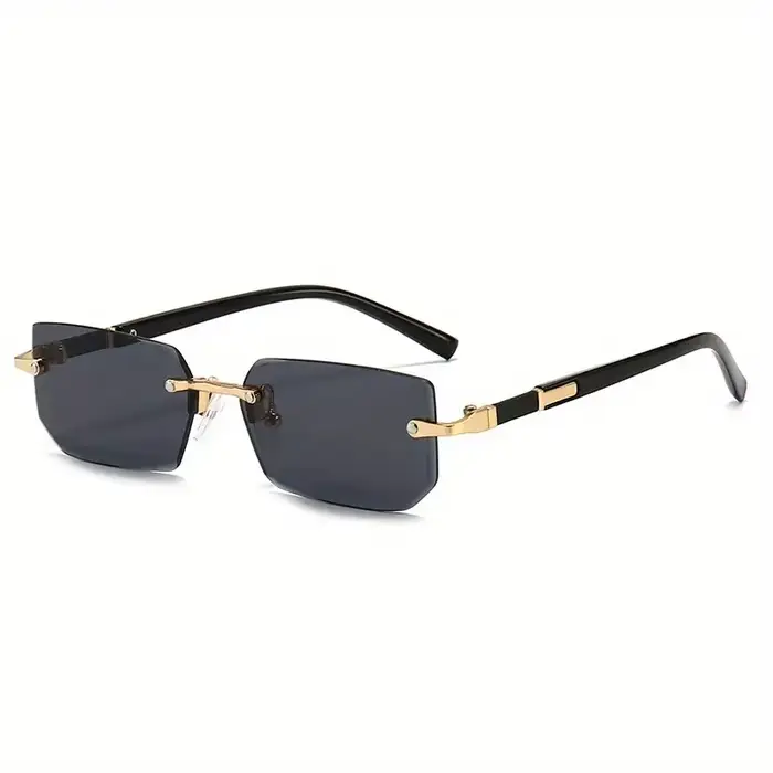 Lunettes de soleil rectangulaires sans monture pour hommes et femmes, nuances populaires, petites lu