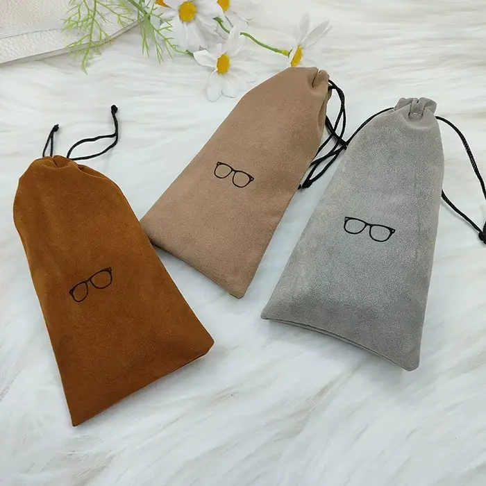 Étui à lunettes portable en tissu floqué
