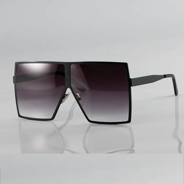 CCSPACE-Lunettes de soleil carrées dorées pour femmes, monture en métal, nuances brunes, marque vint