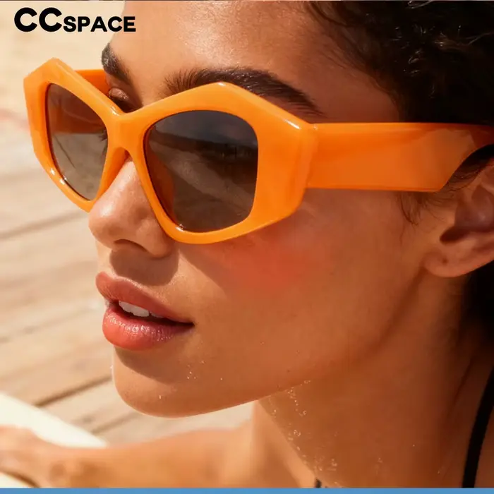 Lunettes de soleil à grande monture œil de chat