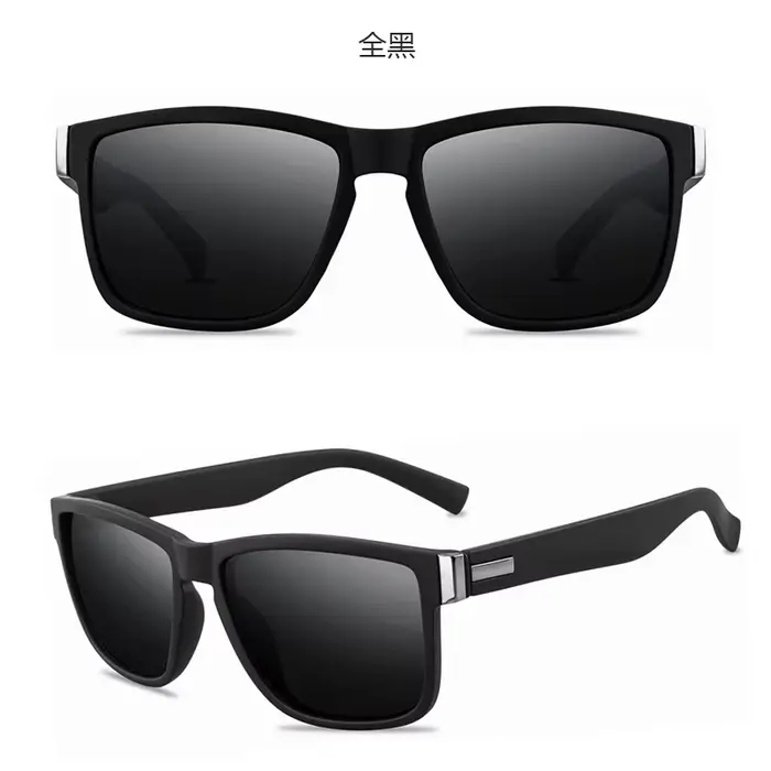 Lunettes de soleil de pêche à la mode, monture carrée, rétro, polarisées décoratives, pour hommes et