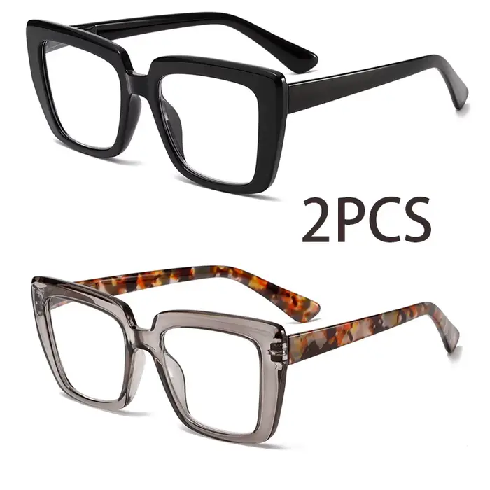 2 pièces deux paires de lunettes de lecture élégantes et confortables, anti-lumière bleue, adaptées 