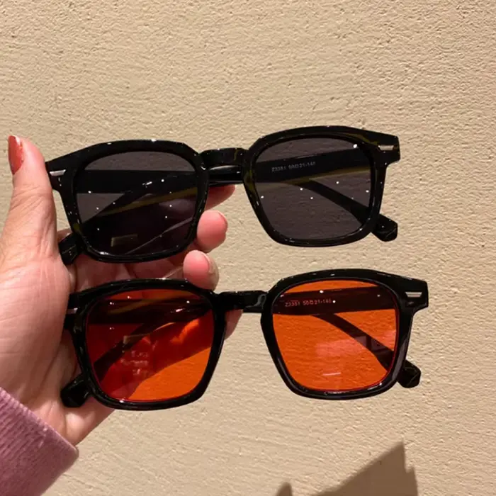 Lunettes de soleil rétro 2026 Y2K, verres colorés, monture carrée, protection UV400, style coréen te