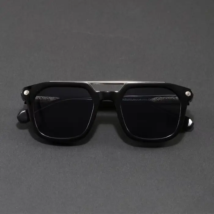 Lunettes de soleil carrées vintage camouflage double pont pour femmes et hommes